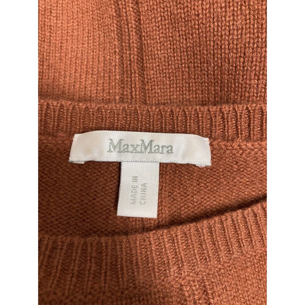 MAX MARA Rust Orange 100% Cashmere Pullover Crewneck Sweater Size Small - Picture 3 of 4